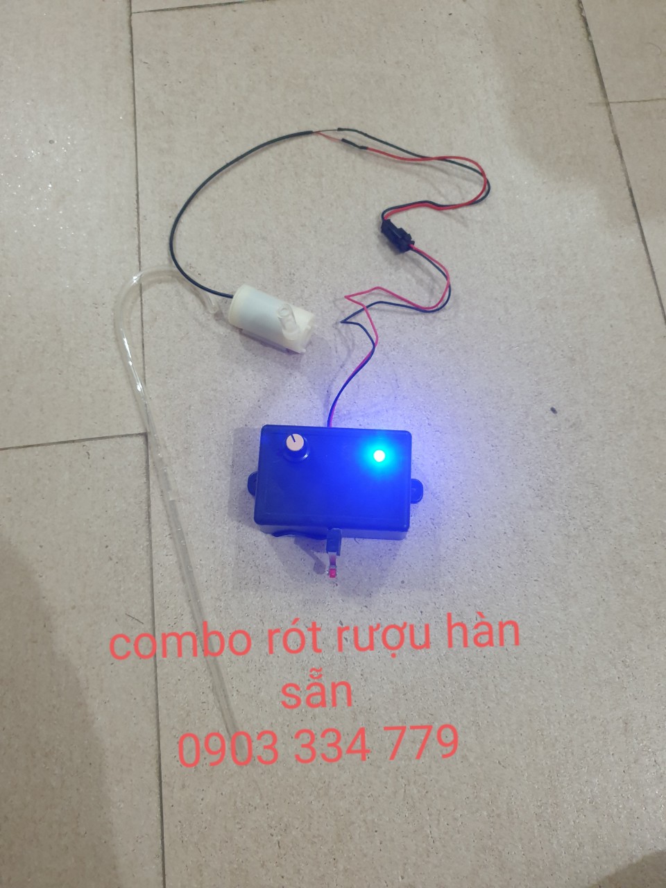 [đã HÀN sẵn như hình] Combo rót ruou bơm chìm công tắt hành trình