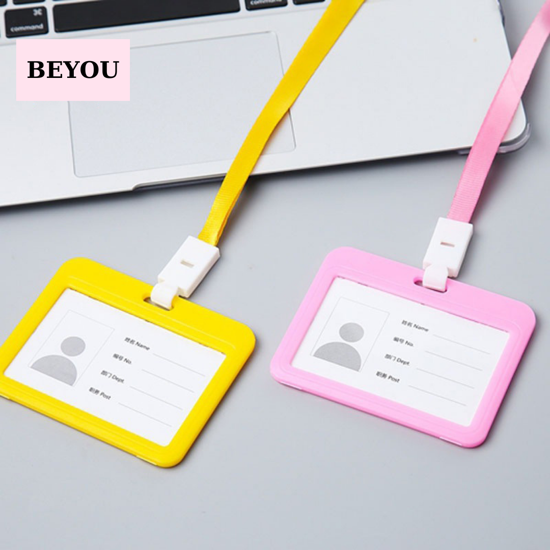 Dây Đeo Thẻ Học Sinh Dây Đeo Thẻ Ngang Cho Nhân Viên Văn Phòng, Combo Dây Đeo + Bao Đựng Thẻ - BEYOU