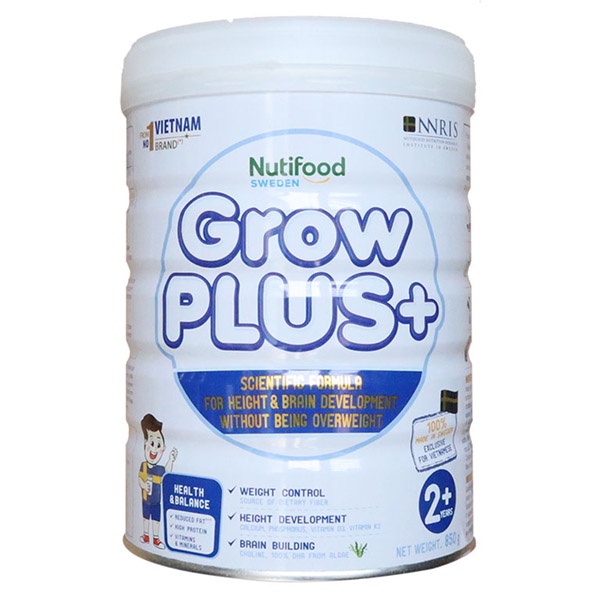 [Date 3.2025] Sữa Bột Nutifood GROW PLUS TRẮNG cho trẻ béo phì Lon 850g (trẻ 2 tuổi trở lên)