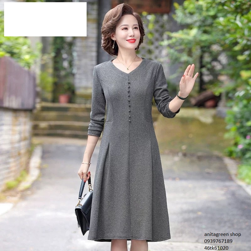 tk61020-Đầm xòe trung niên quý cô
