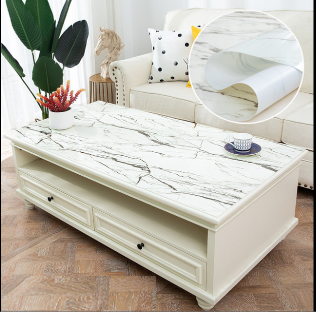 Khăn trải bàn pvc cẩm thạch trắng