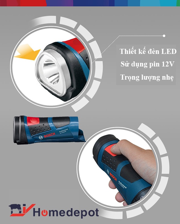 Đèn pin Bosch GLI 120-LI (Không kèm pin sạc )