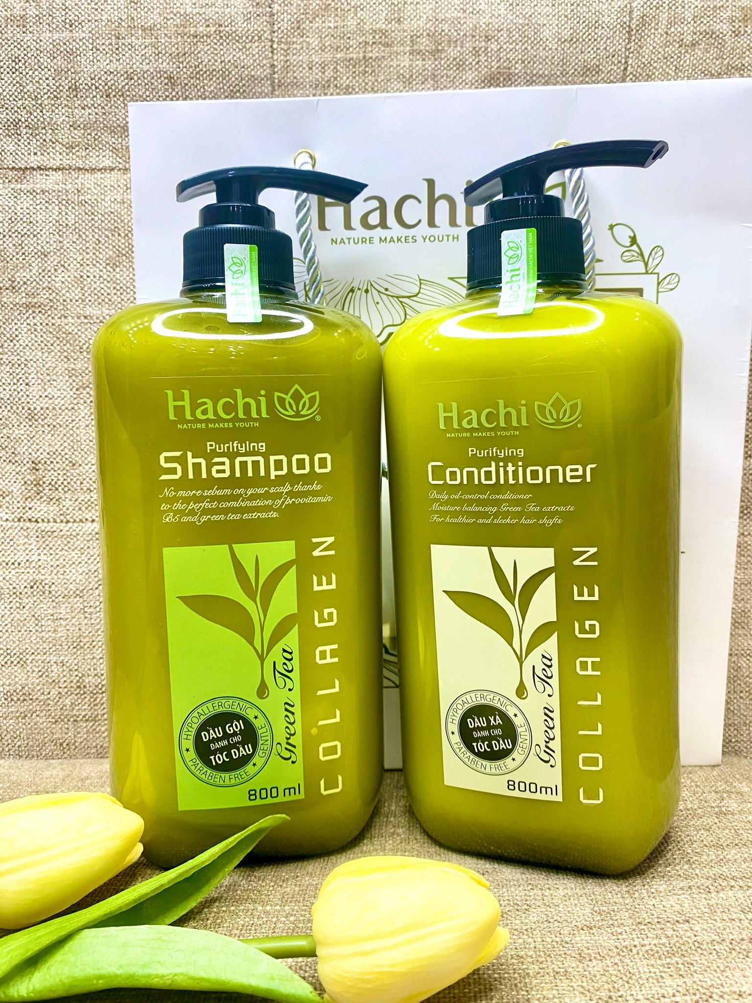 Dầu xả Trà Xanh Hachi Purifying cho tóc dầu bết