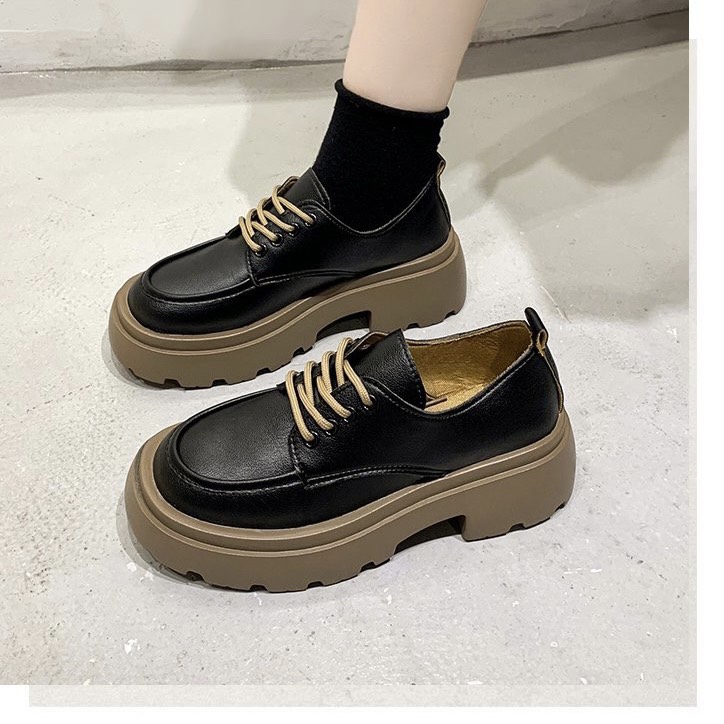 Giày Da Nữ Oxford đế cao 5cm, giày nữ cao cấp đế độn