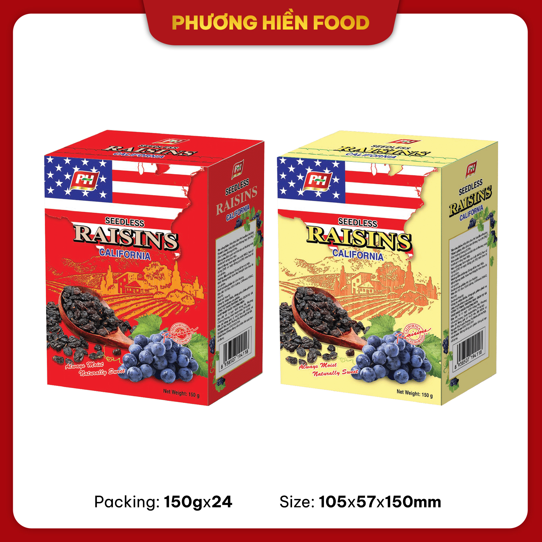 Nho khô đen nhập khẩu Mỹ raisins 150g