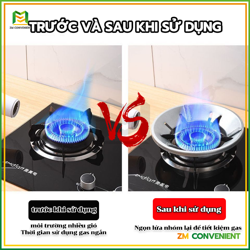 Kiềng chắn gió bếp gas thép không gỉ dễ dàng vệ sinh, tiết kiệm thời gian nấu nướng, tiết kiệm chi phí gas hàng tháng