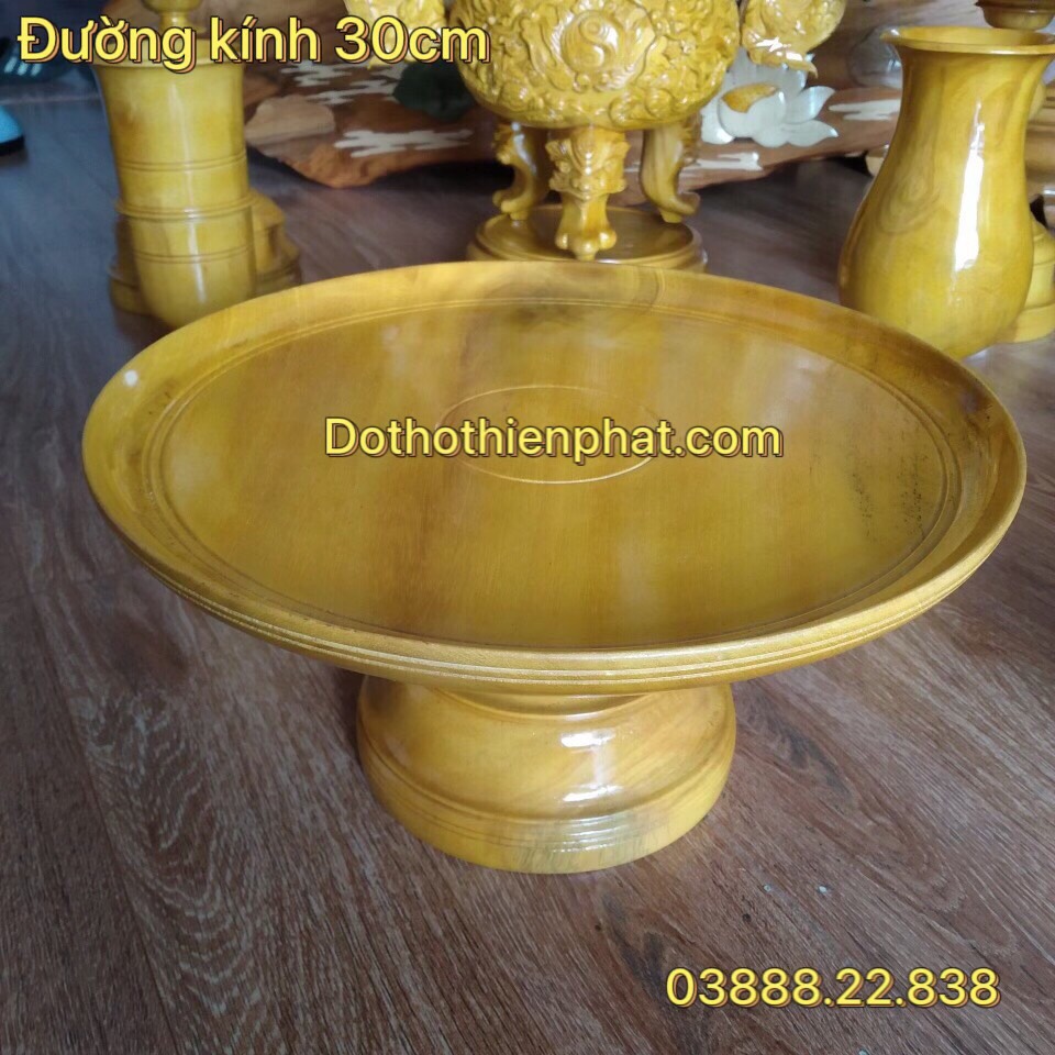 Đĩa trái cây gỗ mít ta đường kính 30cm