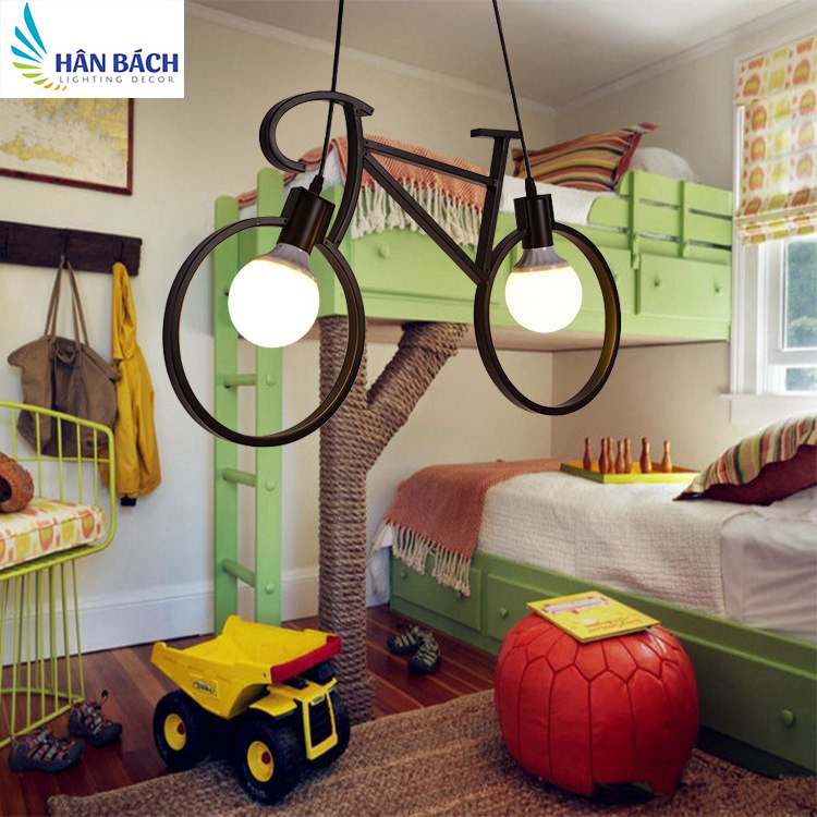 [HCM]Đèn thả trần trang trí xe đạp nhà quán cà phê