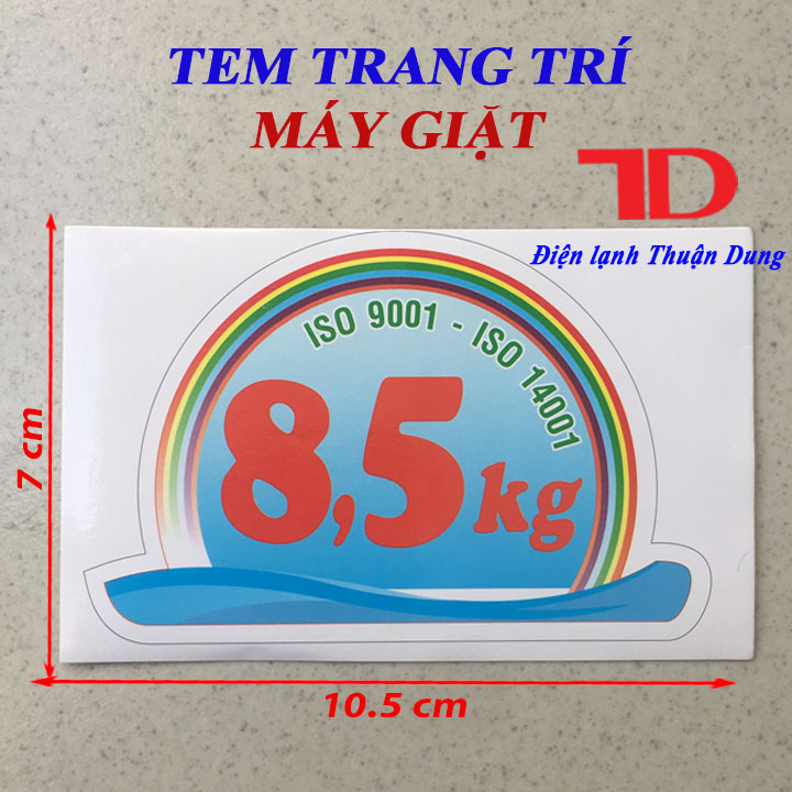 Tem dán trang trí máy giặt loại 8.5kg