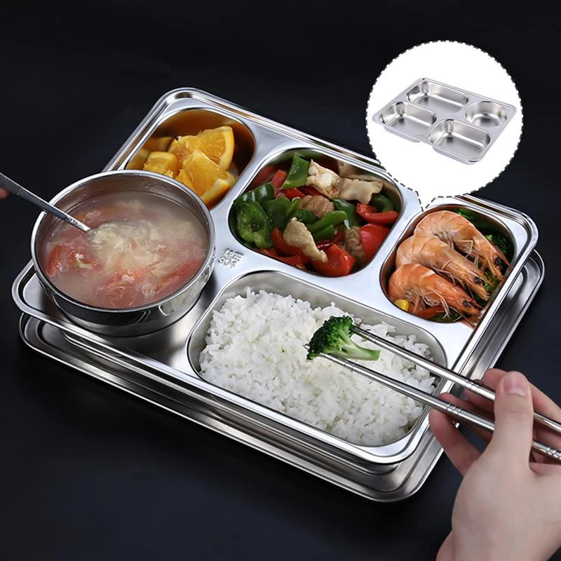 KHAY ĐỰNG CƠM INOX - Khay đựng cơm inox 5 ngăn - khay cơm inox tiện lợi- khay đựng cơm văn phòng, xí nghiệp-khay cơm hộp , khay cơm phần , khay cơm inox , khay đựng xuất ăn inox .