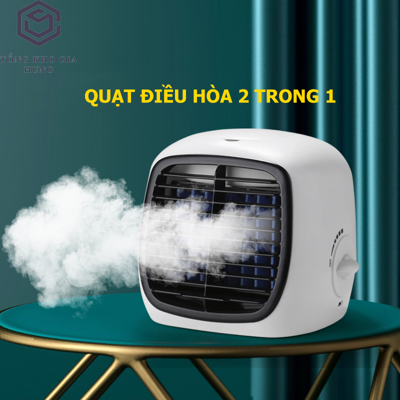 Điều hòa mini - quạt điều hòa hơi nước để bàn - máy lạnh mini giá rẻ để bàn có khay đựng nước QDH04