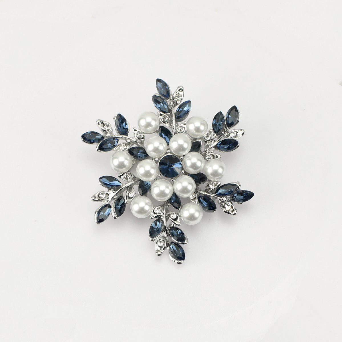 [HCM]Trâm Cài Áo Nữ Đính Đá Hình Bông Hoa 6 Cánh - Xanh