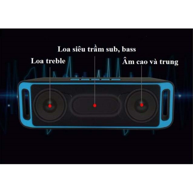 ( Miễn phí vận chuyển HN & HCM) Loa di động Bluetooth SC208 âm thanh cực chất -dc1816