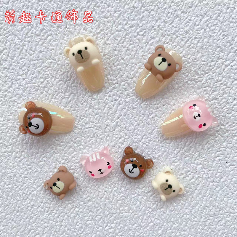 Charm gấu đính móng, charm gấu hoạt hình