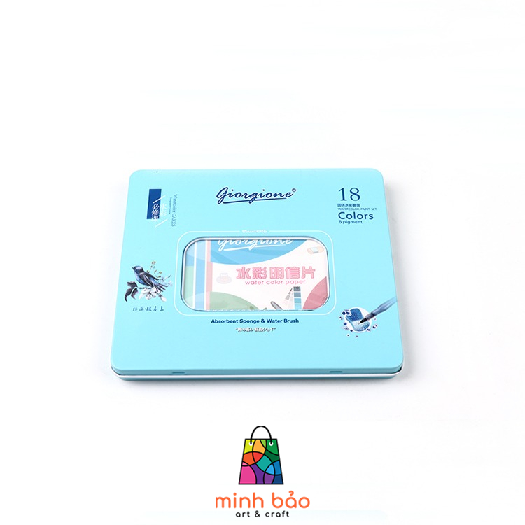 MÀU NƯỚC CAO CẤP GIORGIONE CAKE 12/18/24 MÀU (BIRD'S SONG SERIES), TẶNG KÈM CỌ - BÚT CHÌ - CHUỐT