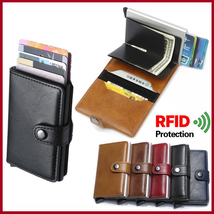 Ví Đựng Thẻ Bằng Nhôm Ví Đựng Thẻ Tín Dụng ID Cho Nam Ví Mỏng Chống RFID