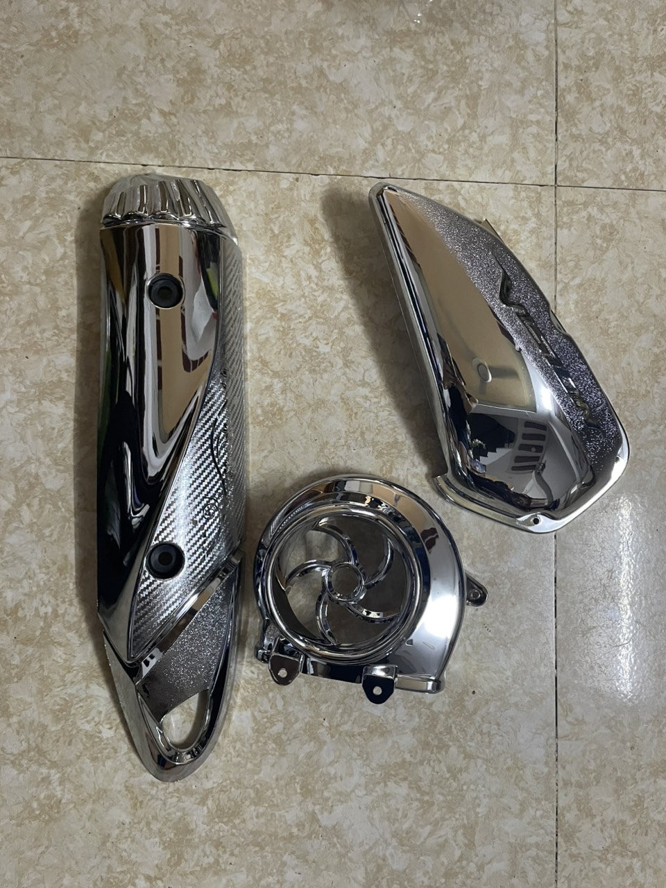 Bộ 3 món nhựa crom xi xe VISION 2011-2013 (VS CŨ) pô e, che pô, quạt gió - SUPERMARKET QUỐC BẢO