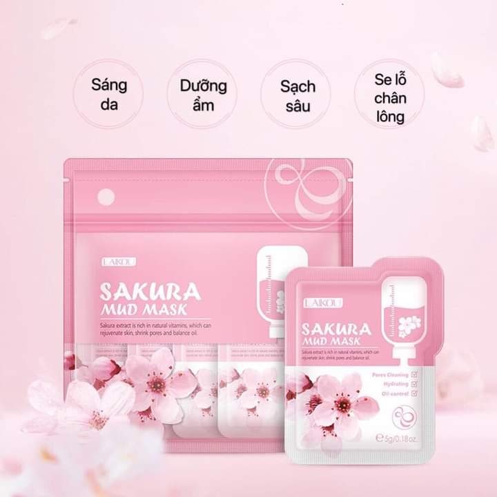 Mặt nạ bùn LAIKOU Hoa anh đào cấp ( Gói lớn 12 gói nhỏ )