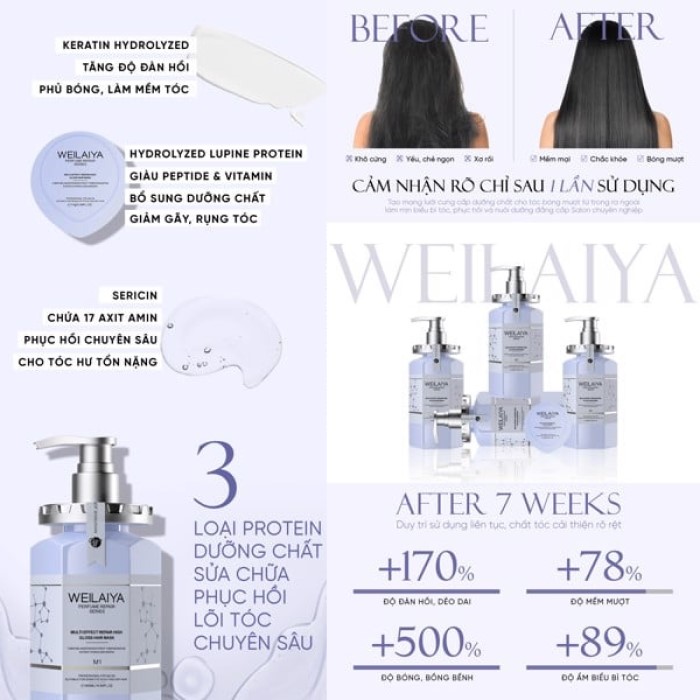 [Giá sỉ] Dầu Hấp Tóc Phục Hồi Đa Tầng Weilaiya 450ml