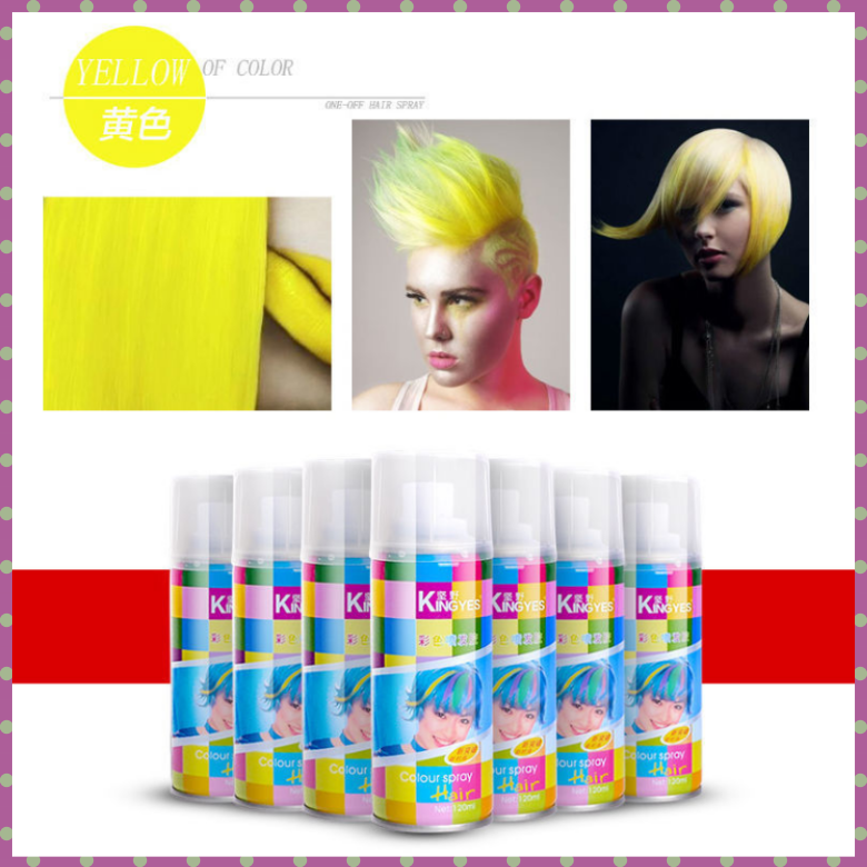 Chai Keo Xịt Nhuộm Tóc Kingyes Tạm Thời, Giữ Nếp, Định Hình Tóc 120ml/chai 10 Màu Chọn Lựa