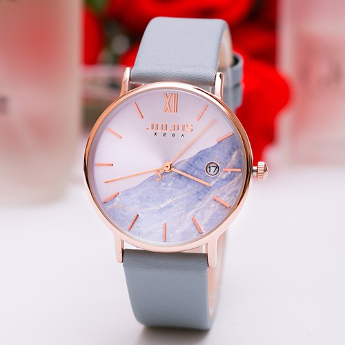 Đồng Hồ Nữ JA-1312C Julius Hàn Quốc Dây Da (Hồng)