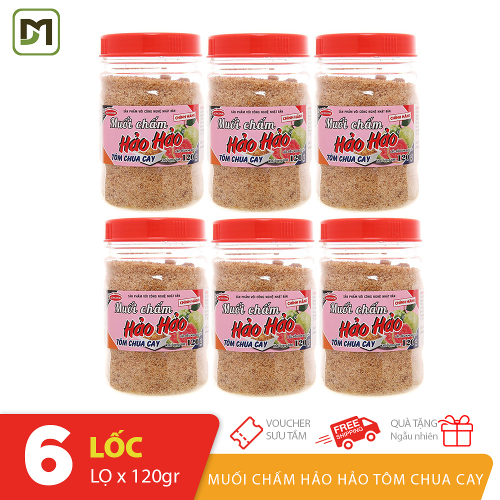 Lốc 6 hủ x 120gr muối chấm hảo hảo tôm chua cay