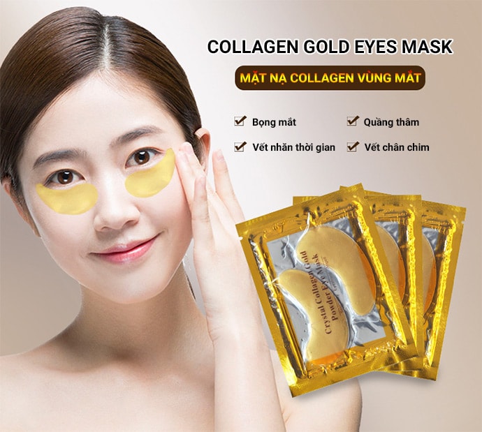 Combo 10 miếng mặt nạ mắt collagen 24k gold crystal
