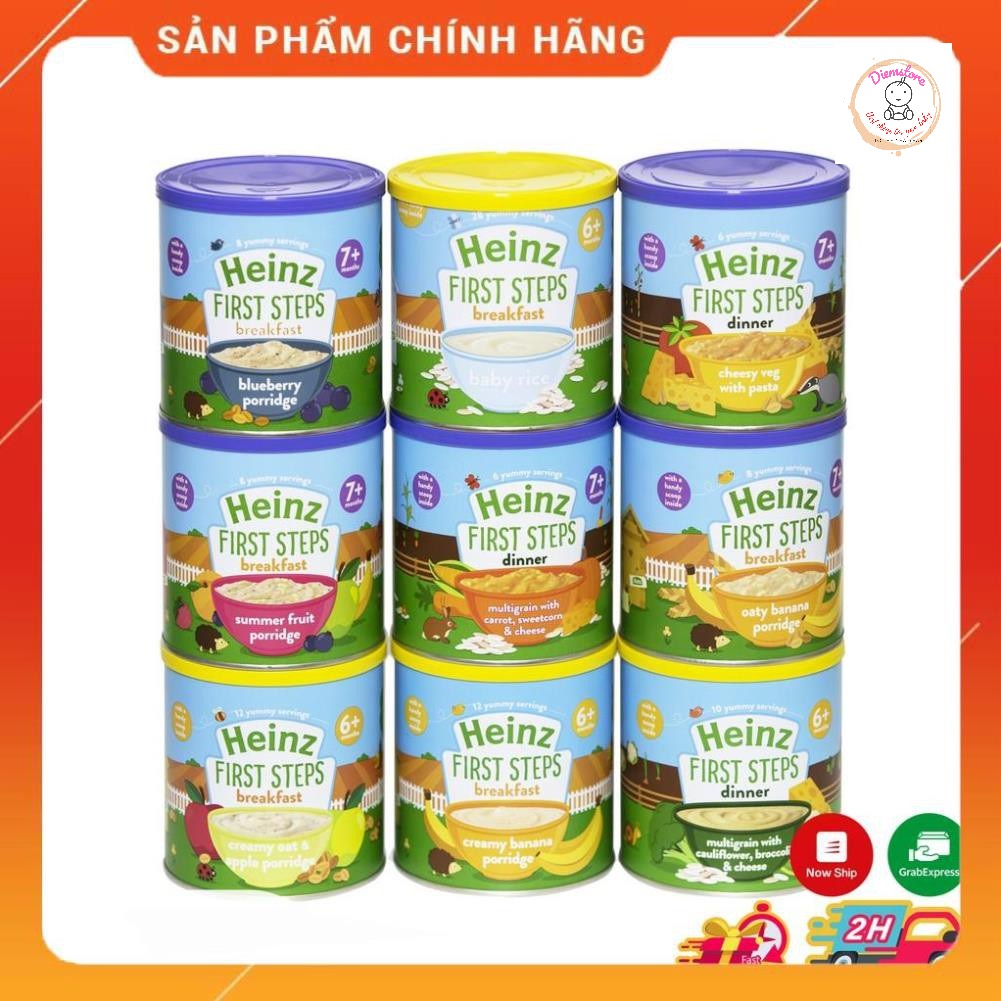 Bột ăn dặm heinz Anh lon 200 240gr cho trẻ từ 6 tháng