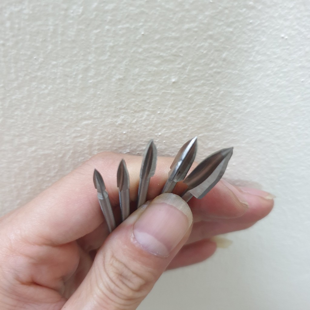 Bộ 5 mũi khắc gỗ gắn cho máy đục gỗ - máy điêu khắc gỗ cầm tay mini
