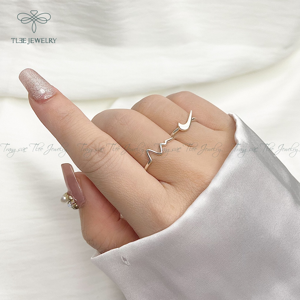 Nhẫn bạc nữ TLEE nhịp tim kiểu dáng basic TleeJewelry A0120