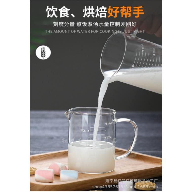 (HÀNG ĐẸP) ca đong sữa thuỷ tinh chia vạch