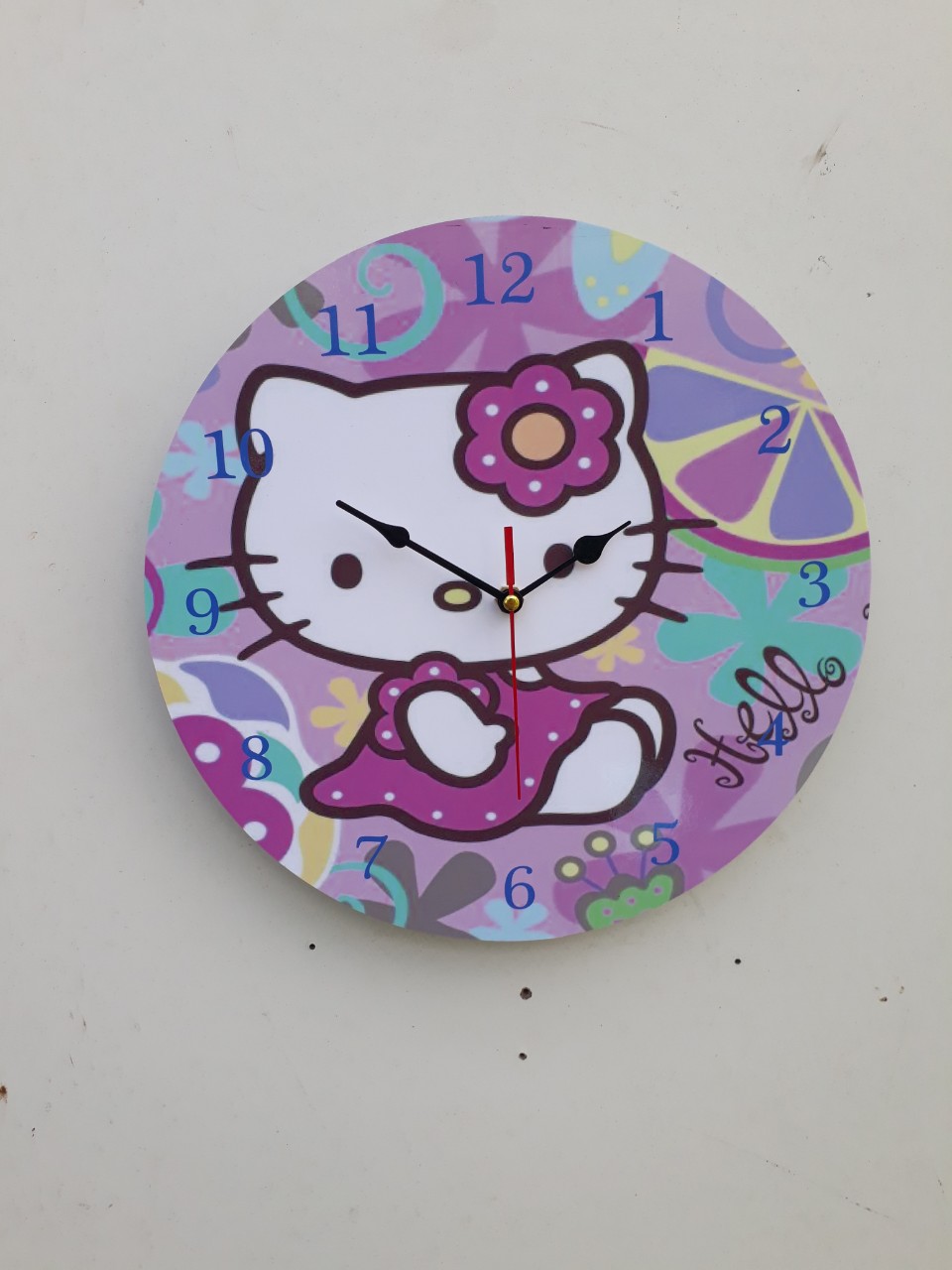 ( Freeship ) đồng hồ treo tường mèo kitty