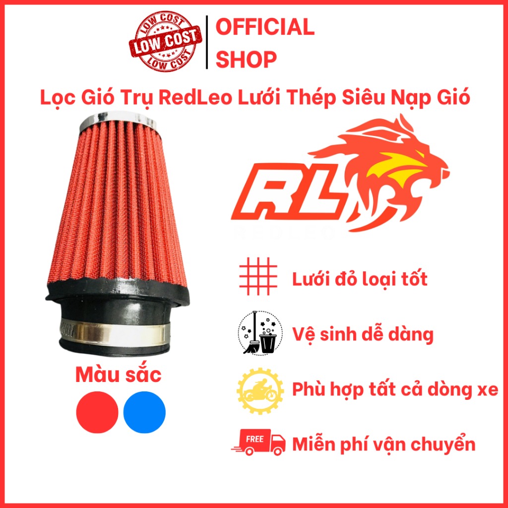 Lọc gió trụ RedLeo lưới thép bền bỉ tăng khả năng nạp gió