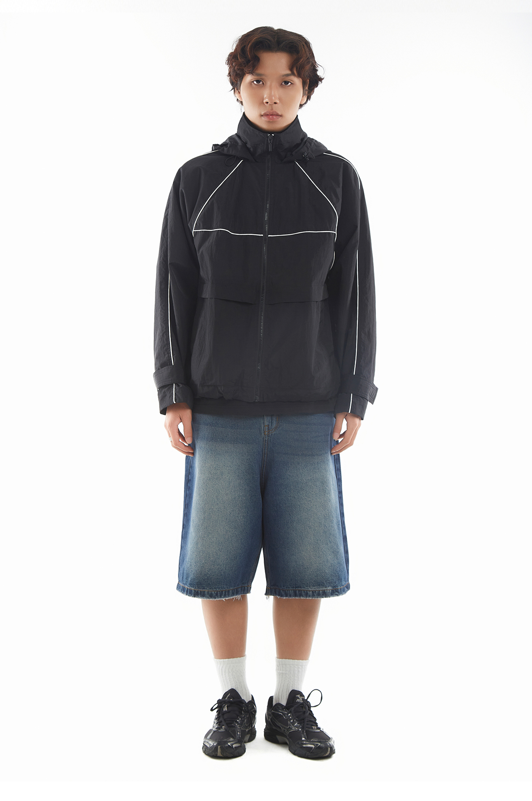 Quần Short Jean DAPPERANDMORE Washed Denim Form Lửng - Xanh Blue