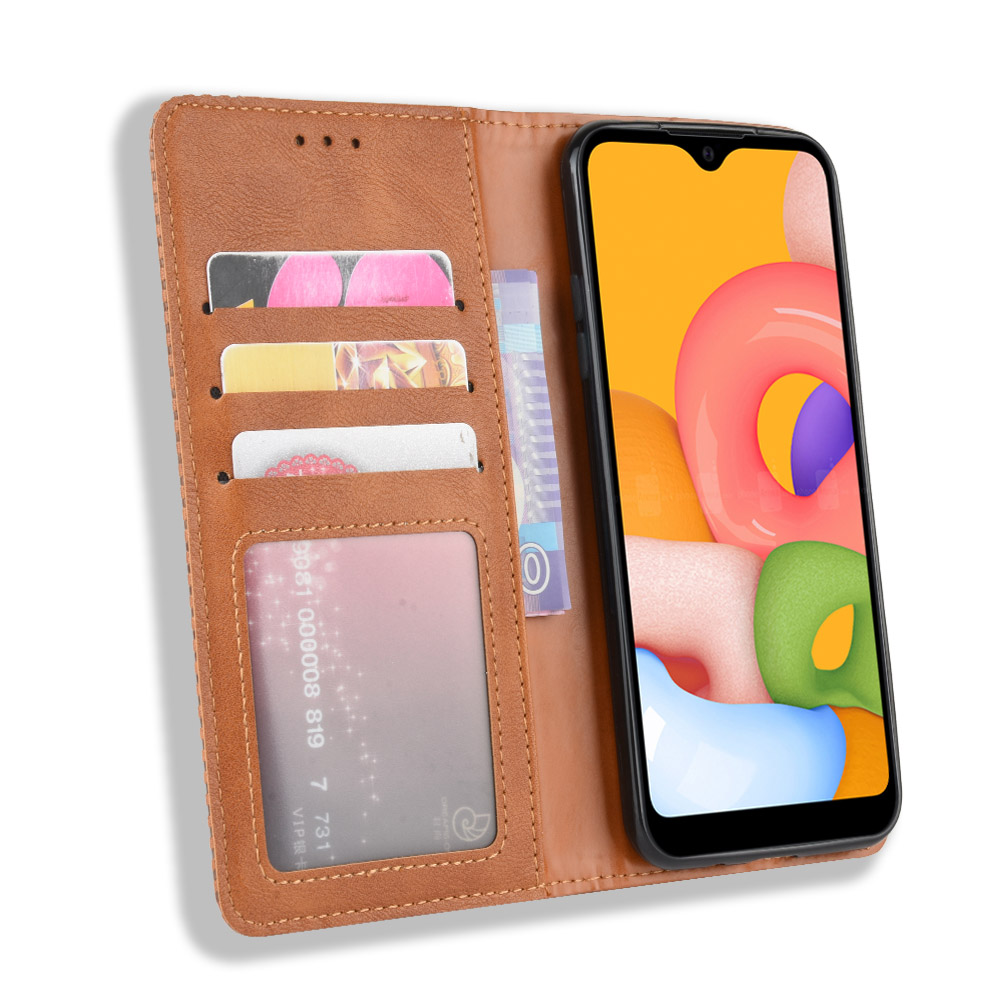 Bao da Samsung Galaxy A01 dạng ví Luxury Leather