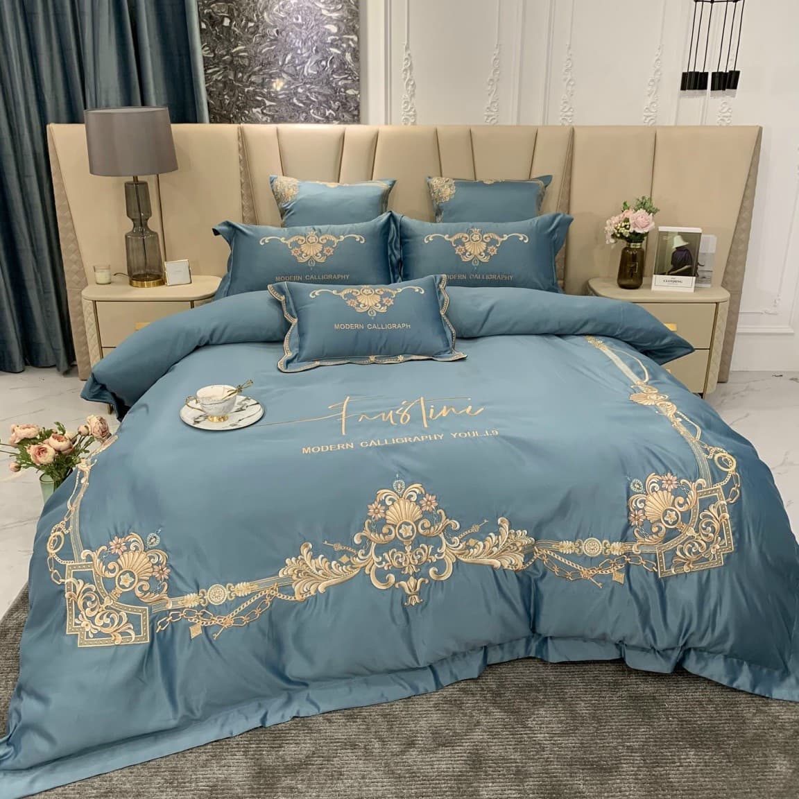 Bộ chăn ga gối lụa silk hoàng gia