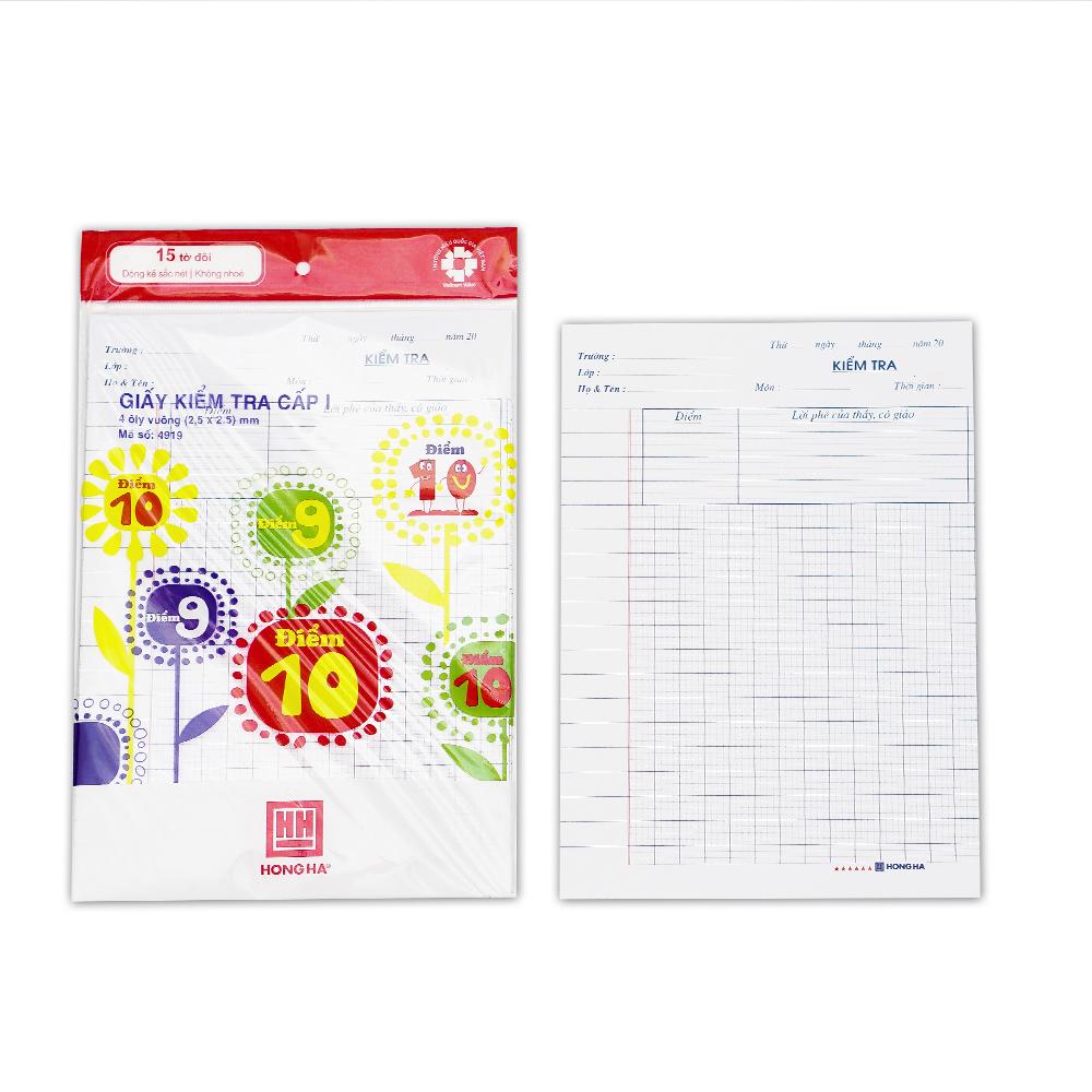 Giấy kiểm tra 4 ôly Hồng Hà 4919