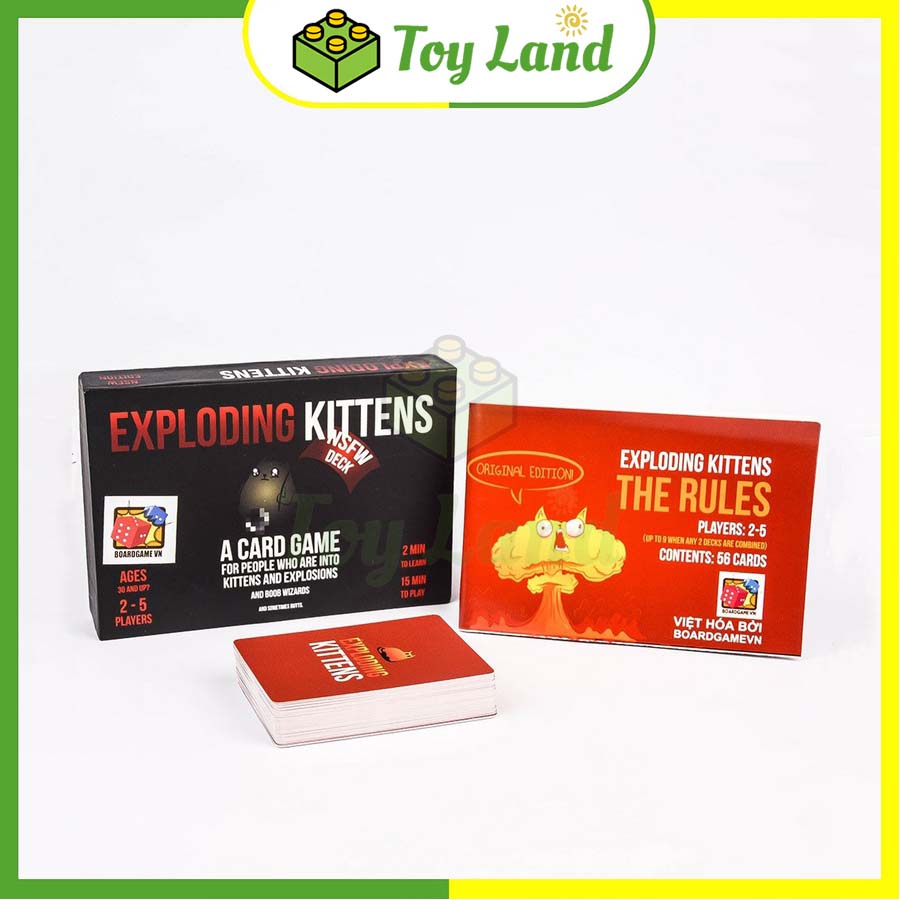 [Hộp Cứng Trắng 16+] Bài Mèo Nổ Việt Hóa Exploding Kittens Board Game 154 Lá Chất Giấy Dày Chống Nước