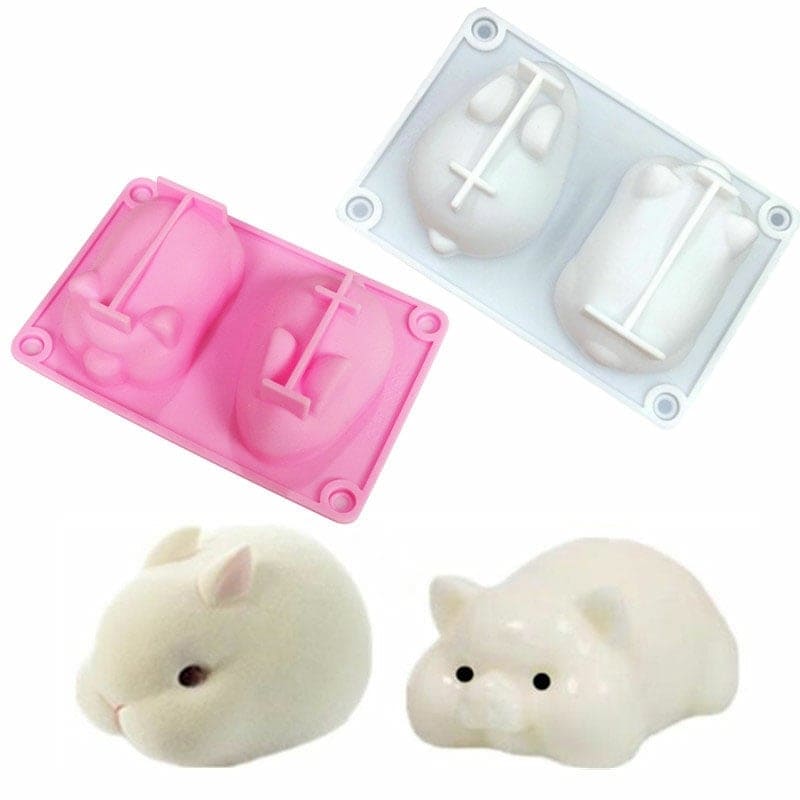 Khuôn silicon lợn và thỏ - giao màu ngẫu nhiên