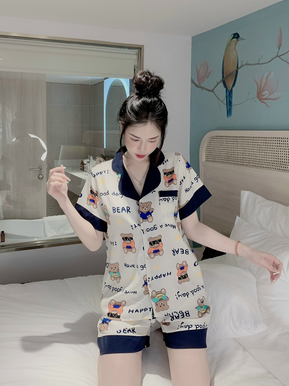 Đồ bộ mặc nhà dui mango mềm mịn mát đẹp 495
