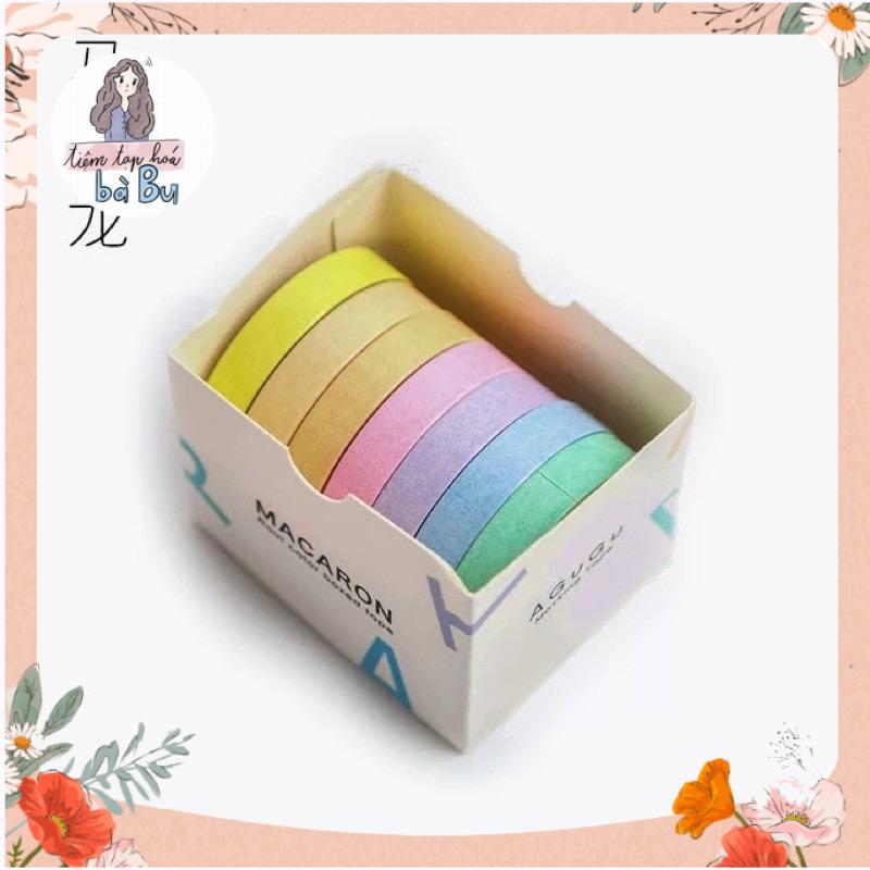 Set 7 Cuộn Washi Tape Basic Agugu dùng để trang trí