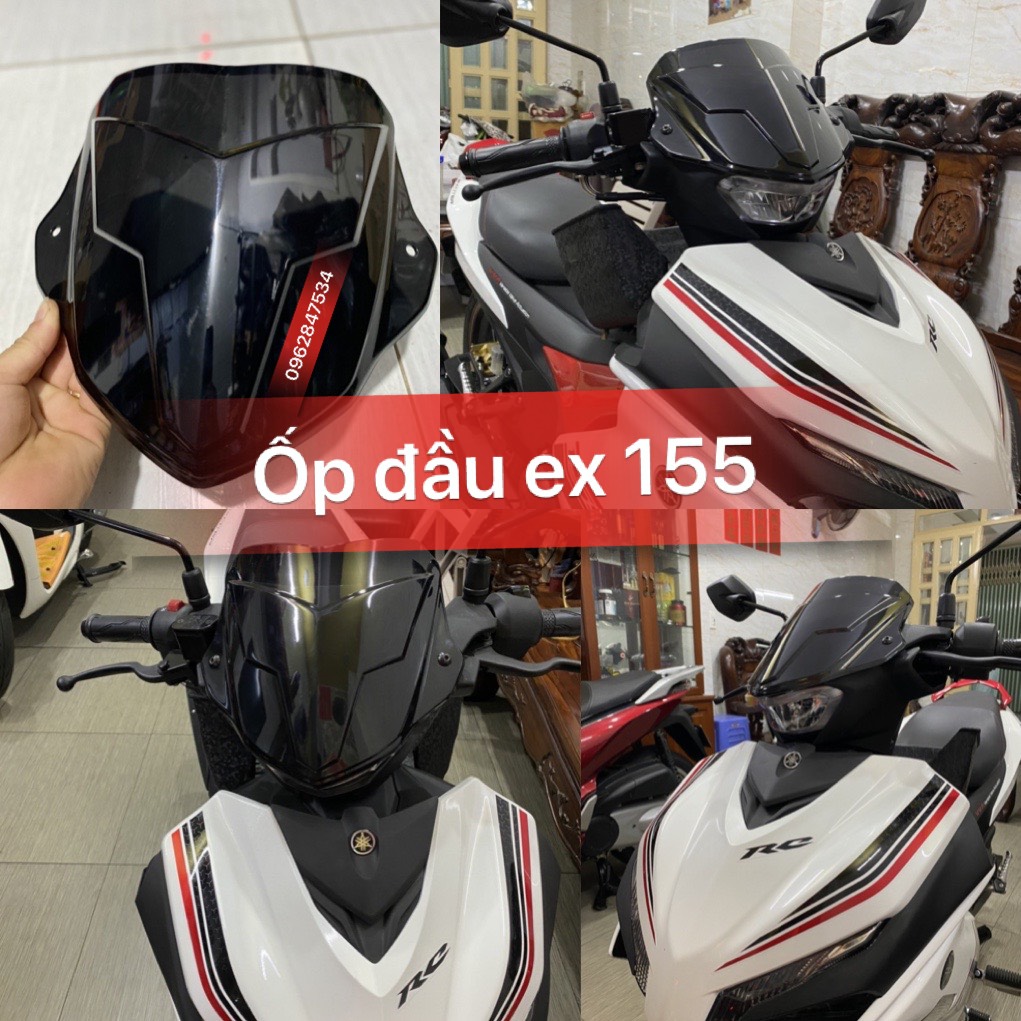 Ốp đầu [SIÊU ĐẸP] cho exciter 155vva - mão ex 155 - chắn gió ex155 màu đen bóng mẩu V1