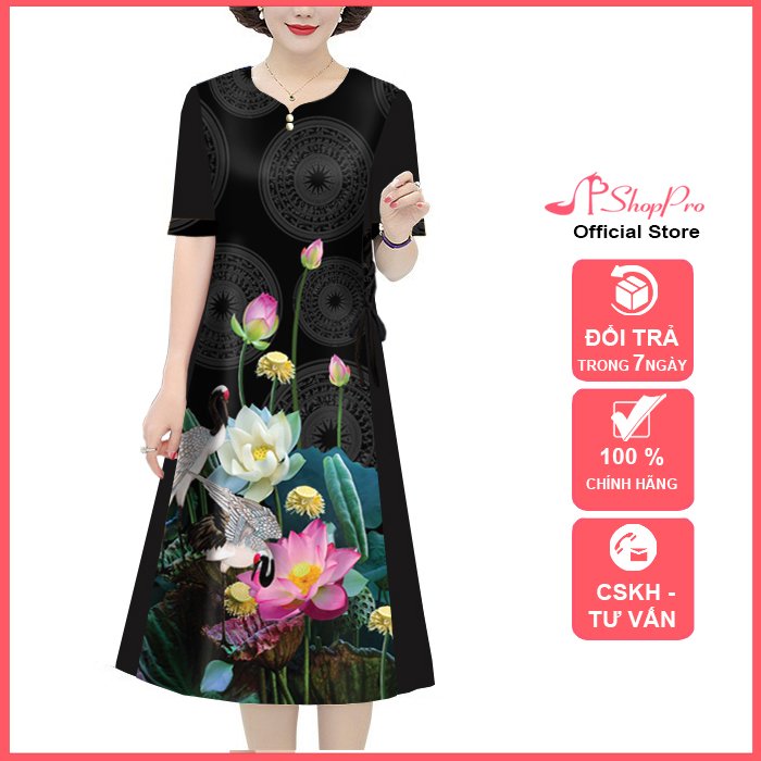 [Shoppro-shaped real] 50-80kg-dress suông middle-age fashion type middle-age for the shark, dress suông bigsize, dress suông letters a, dress suông print flower delivery bag 3326 3345 3346 3347 3342 3336