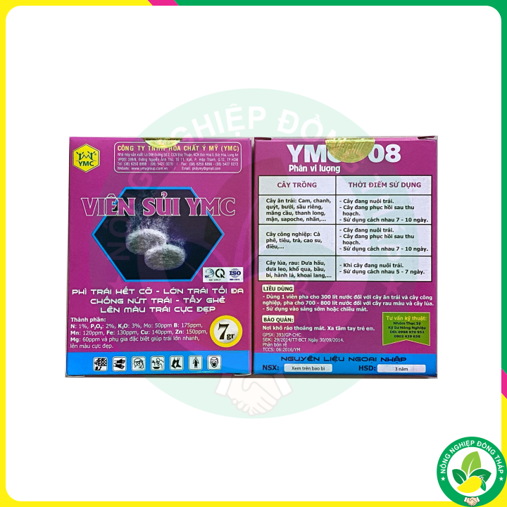 [COMBO 2 VIÊN] VIÊN SỦI YMC – Phì Trái Hết Cỡ, Lớn Trái Tối Đa, Chống Nứt Trái, Tẩy Ghẻ, Lên Màu Trái Cực Đẹp (Viên 7gr)