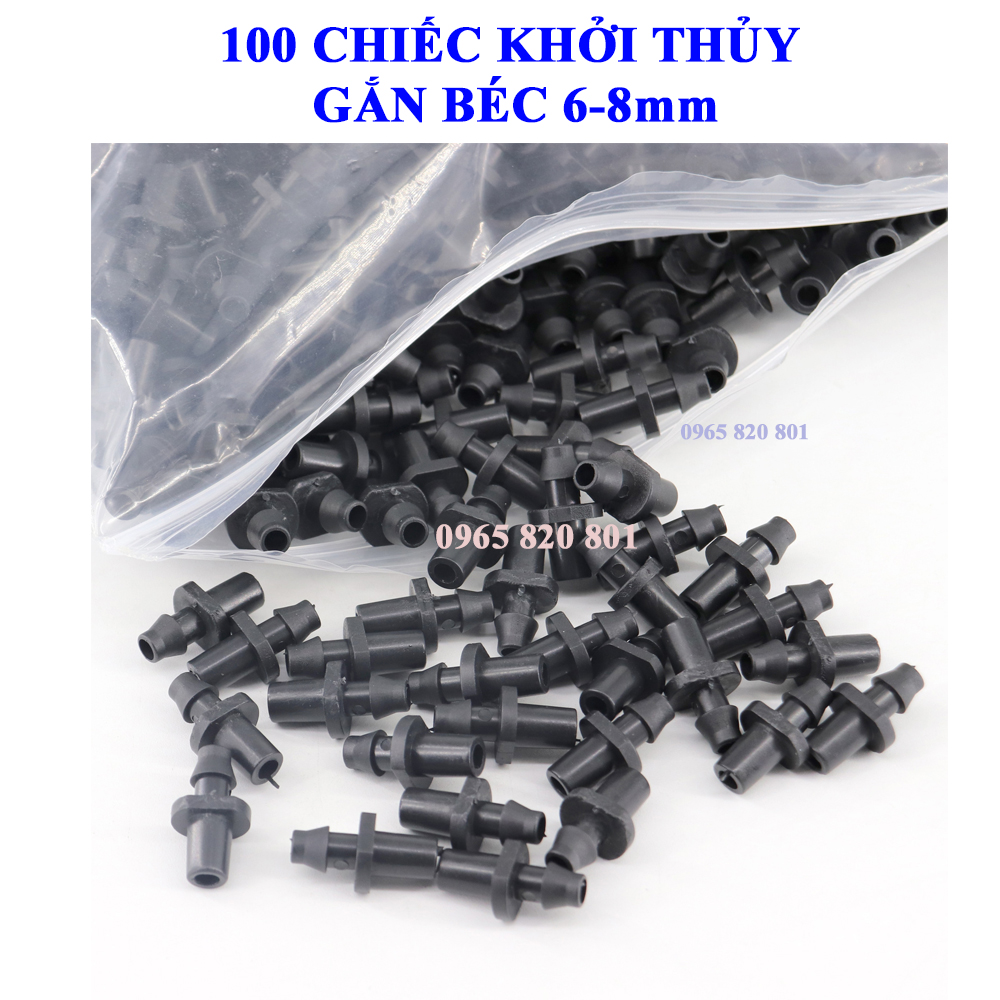 Bịch 100 Khởi thủy đầu gài và đầu gắn béc 6mm