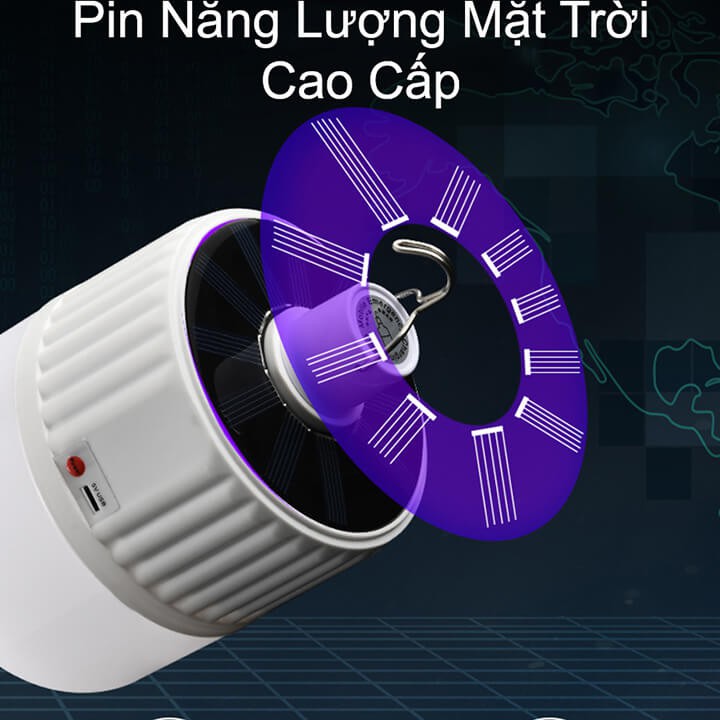 Bóng đèn Led tích điện năng lượng mặt trời 120W có sạc tặng kèm điều khiển từ xa