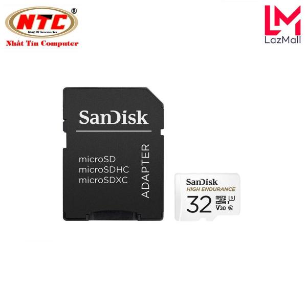 Thẻ nhớ microSDHC Sandisk High Endurance 32GB V30 UHS-I U3 4K R100MB/s W40MB/s chuyên camera quay đến 2,500 giờ (Trắng) - Nhat Tin Authorised Store