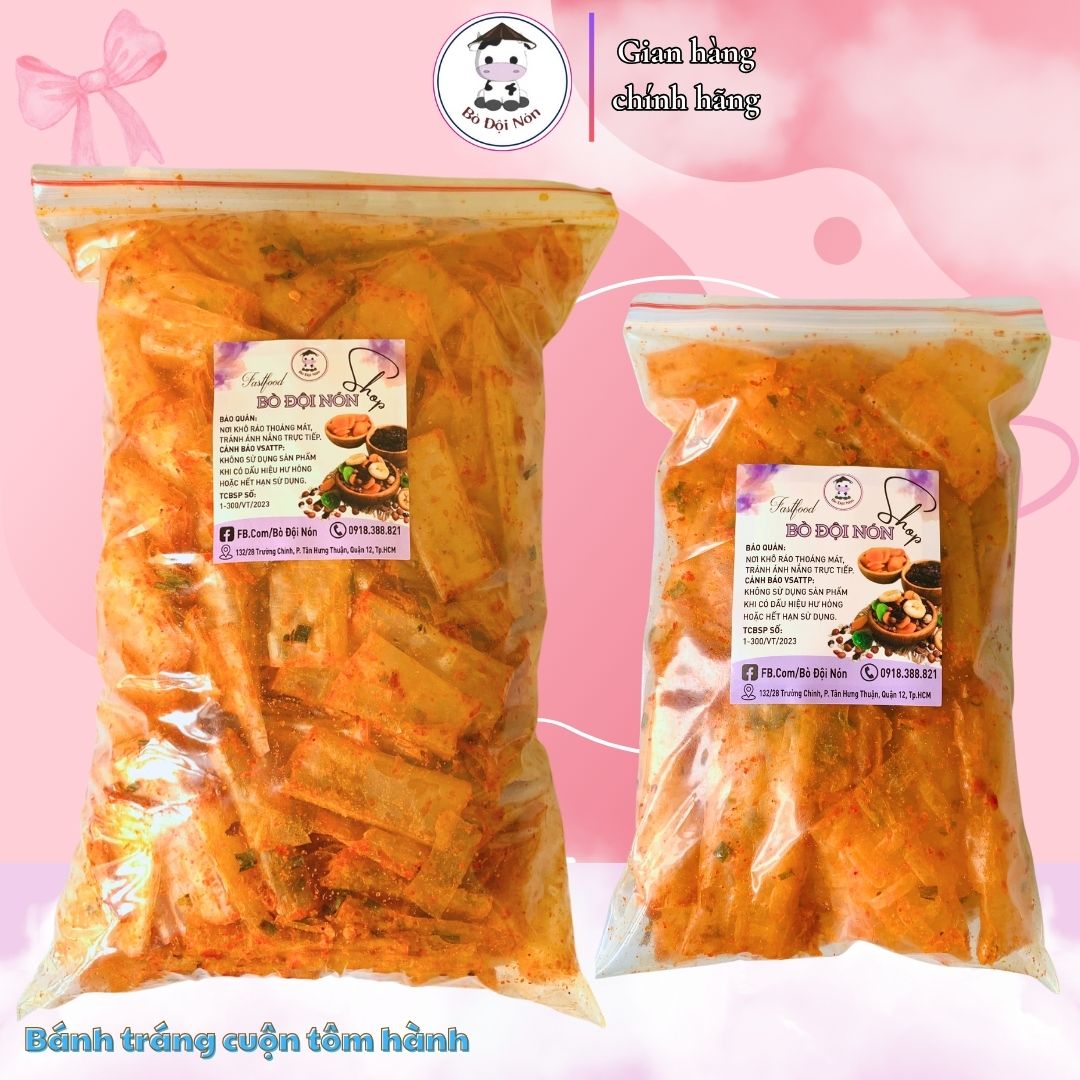Bánh Tráng Cuộn Tôm Hành Bò Đội Nón
