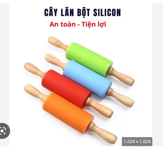 Cán bột silicon làm bánh có tay cầm