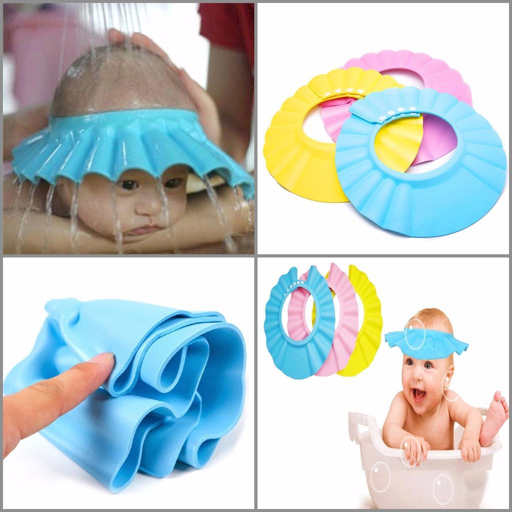 Mũ Tắm Dùng Làm Nón Gội Đầu Nón Cắt Tóc Cho Bé